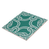 Jade Green White Keltic Knot Seamless Pattern Tile Tegeltje (Zijkant)