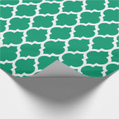Jade Green White XL Moroccan Quatrefoil #4 Cadeaupapier (Hoek)