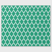Jade Green White XL Moroccan Quatrefoil #4 Cadeaupapier (Vlak)