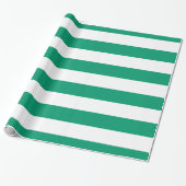 Jade Green, Wit XL Stripes Patroon Cadeaupapier (Uitgerold)