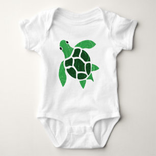 Jade Green Zee Schildpad Marmeren Mozaïek Kunst Romper