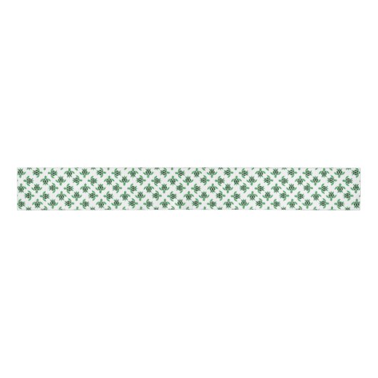 Jade Green Zee Turtle Mosaic Design Grosgrain Lint (Voorkant)