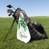 Jade Green Zee Turtle Mosaic met naam Golfhanddoek (Groen)