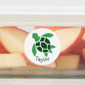 Jade Green Zee Turtle Mosaic met naam Labels (Aangebracht)
