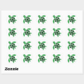 Jade Green Zee Turtle Mozaïek Kunst Ronde Sticker (Vel)