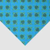 Jade Green Zee Turtle on Ocean Blue Background Tissuepapier (Detail)