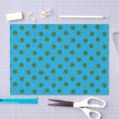 Jade Green Zee Turtle on Ocean Blue Background Tissuepapier (Craft)