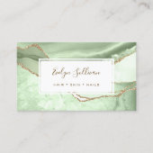 jade groen en goud glitter agaat visitekaartje (Voorkant)
