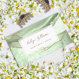 jade groen en goud glitter agaat visitekaartje