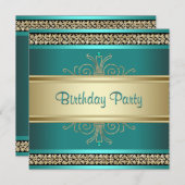 Jade Groen Goud Zwart Vrouw Feestje Kaart (Voorkant / Achterkant)