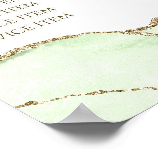 Jade groen prijslijst Poster (Hoek)