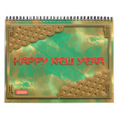 Jade Groen Rood Goud Chinese Zodiac Signs Nieuwjaa Kalender (Hoes)