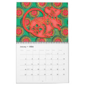 Jade Groen Rood Goud Chinese Zodiac Signs Nieuwjaa Kalender (Jan 2026)