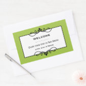 Jade groen smeedijzeren lijst uit de stad geschenk rechthoekige sticker (Envelop)