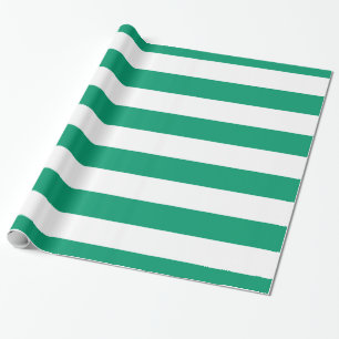 Jade Groen, Wit XL Strepenpatroon Cadeaupapier