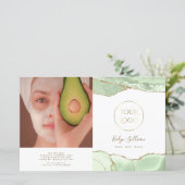 Jade groene agaat bifold brochure (Staand voorkant)