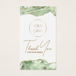 Jade groene agaat bijsluiter visitekaartje