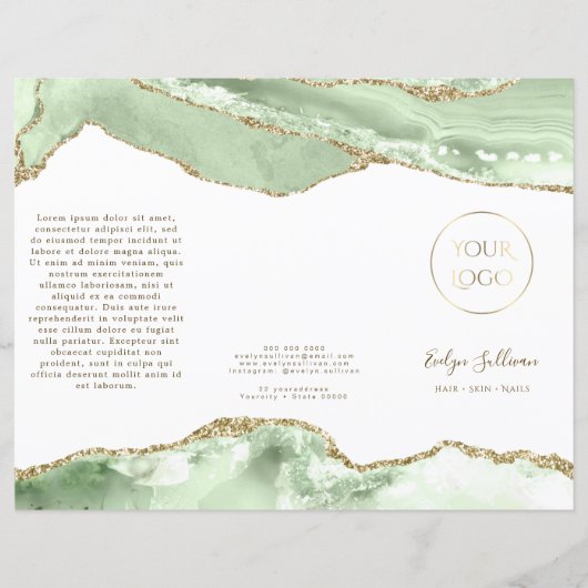 Jade groene agaat brochure (Voorkant)