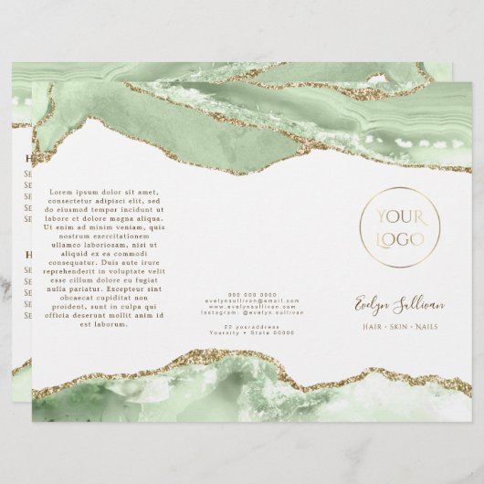 Jade groene agaat brochure (Voorkant / Achterkant)