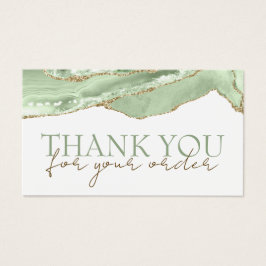 Jade groene agaat dank u kortingskaart visitekaartje