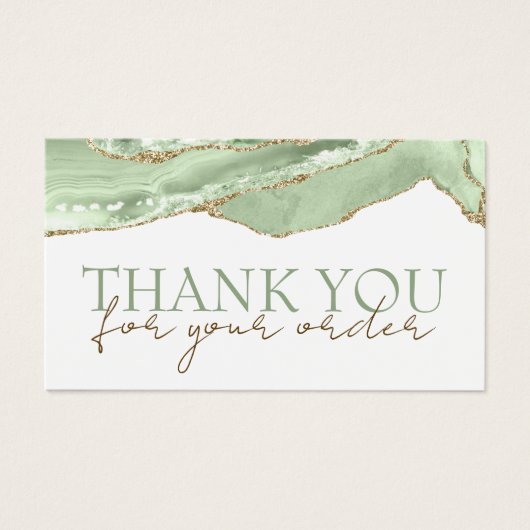 Jade groene agaat dank u kortingskaart visitekaartje (Voorkant)