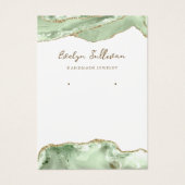 Jade groene agaat sieraden display kaart (Voorkant)