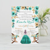 Jade Groene Charra Uitnodiging (Staand voorkant)