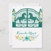 Jade Groene Charra Uitnodiging (Achterkant)