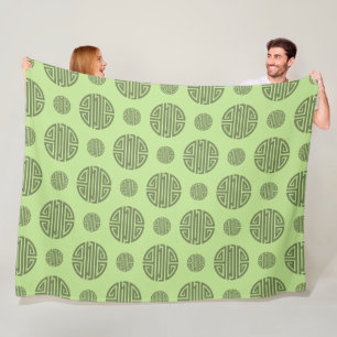 Jade Groene Chinese Shou Levensduur Karakter Fleece Deken