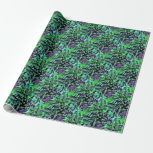 Jade Groene en Paarse Camouflagepatroon Cadeaupapier