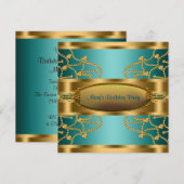 Jade Groene Gouden Vrouwen Verjaardagsfeestje Kaart (Voorkant / Achterkant)