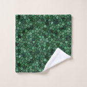 Jade Groene Kasseien Patchwork Terrazzo Patroon Bad Handdoek (Wasdoekje)