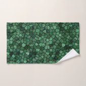 Jade Groene Kasseien Patchwork Terrazzo Patroon Bad Handdoek (Handdoek)