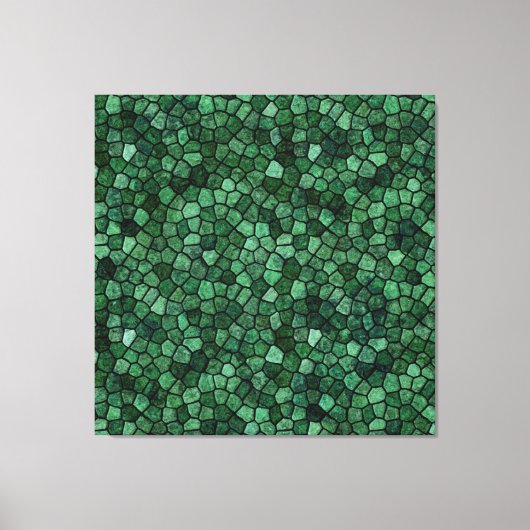 Jade Groene Klinker Patchwork Terrazzo Patroon Canvas Afdruk (Voorkant)