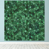 Jade Groene Klinker Patchwork Terrazzo Patroon Canvas Afdruk (Insitu (Houten vloer))