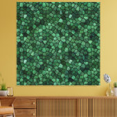 Jade Groene Klinker Patchwork Terrazzo Patroon Canvas Afdruk (Insitu (Woonkamer))