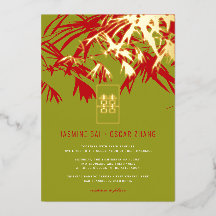 Jade Groene & Rode Zen Bamboe Bladeren Chinese Tro