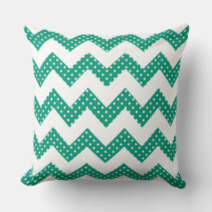 Jade Groene Stippen Chevron Worp Kussen