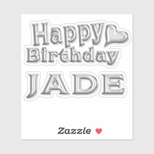 Jade Happy Birthday silver Aufkleber Sticker (Vel)