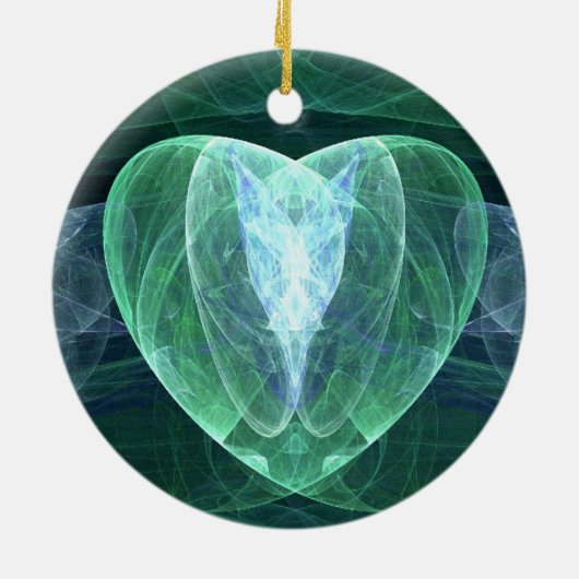 Jade Heart Keramisch Ornament (Achterkant)