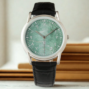 Jade horloge voor heren met Arabische cijfers – Ca