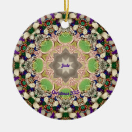 JADE ~ KERST Paarse Blauw Groen 2025 Keramisch Ornament