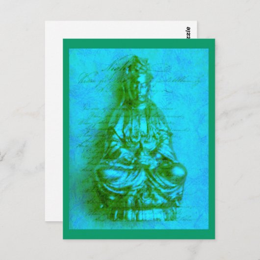 Jade Kwan Yin briefkaart (Voorkant / Achterkant)