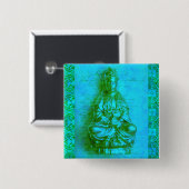 Jade Kwan Yin Vierkante Button 5,1 Cm (Voorkant /achterkant)
