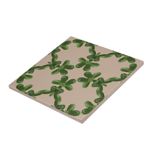 Jade Lattice in Beige Tegeltje (Zijkant)