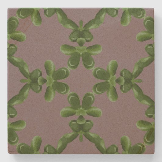 Jade Lattice in Dusty Lilac Stenen Onderzetter (Voorkant)
