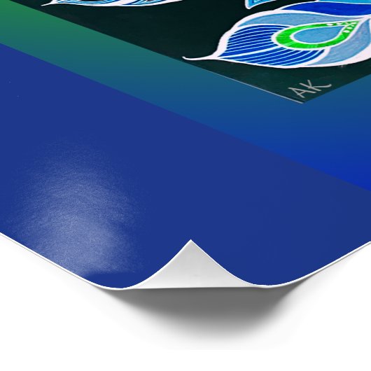 Jade Majesty Elegante Groene en blauwe pauw Perfect Poster (Hoek)