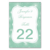 Jade Mint Witte Sunbursts Starburst Tafel Kaarten (Voorkant)
