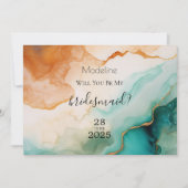 Jade Modern Abstract Agaat Voorstel Kaart (Voorkant)