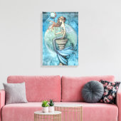 Jade Moon Zeemeermin Fantasie Kunst Verpakt Canvas (Insitu (Woonkamer))